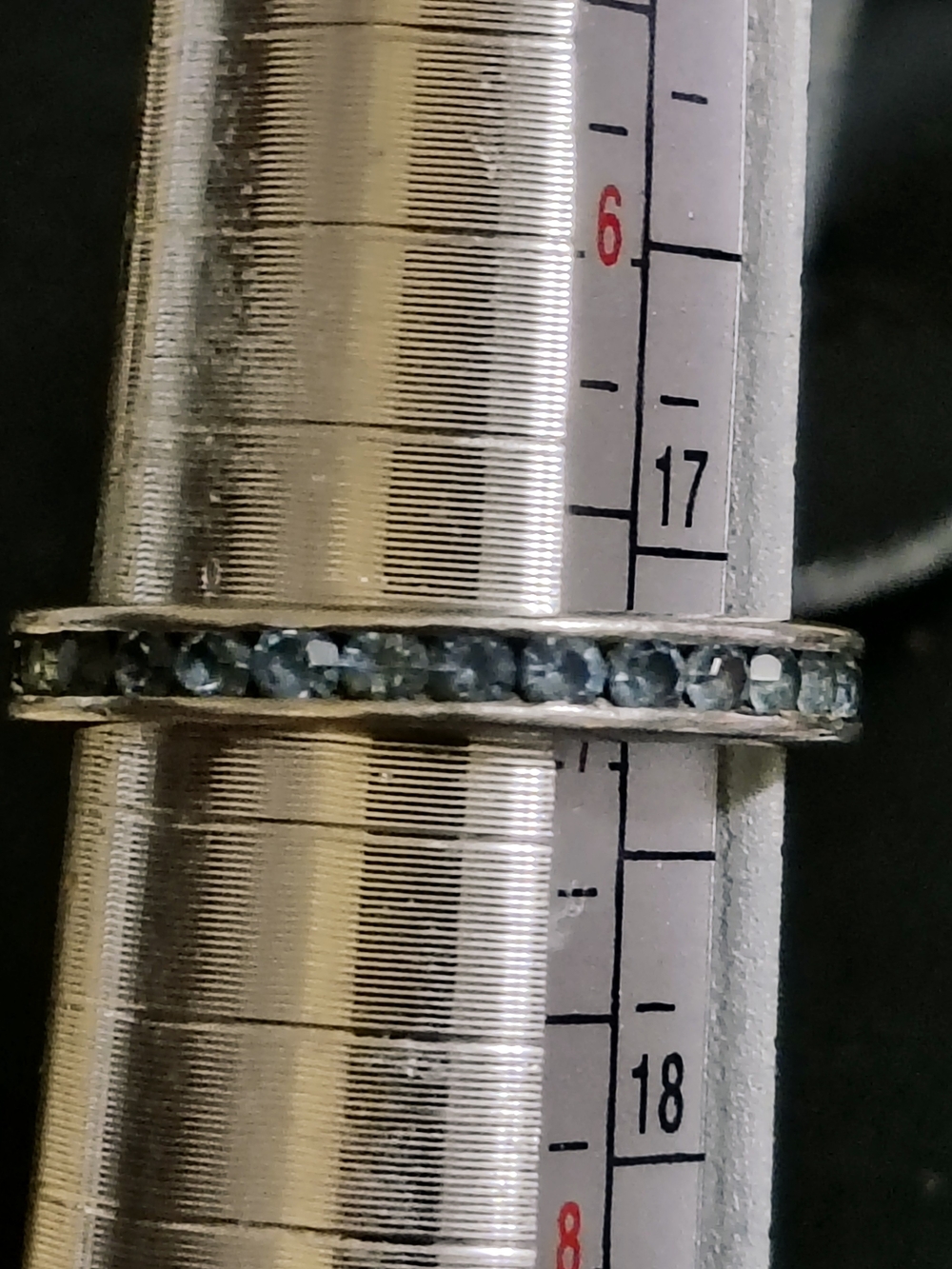 Beautiful Blue Cz Eternity Band - Signed Size 7